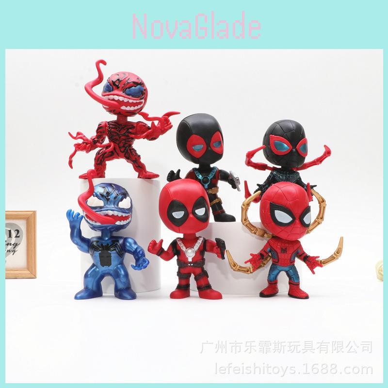 Spider-man Venom Deadpool Action Figure Toy Model Doll Machine Twist Egg Collectible Decoration 10cm Plastic Material