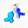 Awareness Ribbon Keychain Epoxy Resin Silicone Molds Pendant Charm Jewelry Casting Polymer Clay Keychain Making
