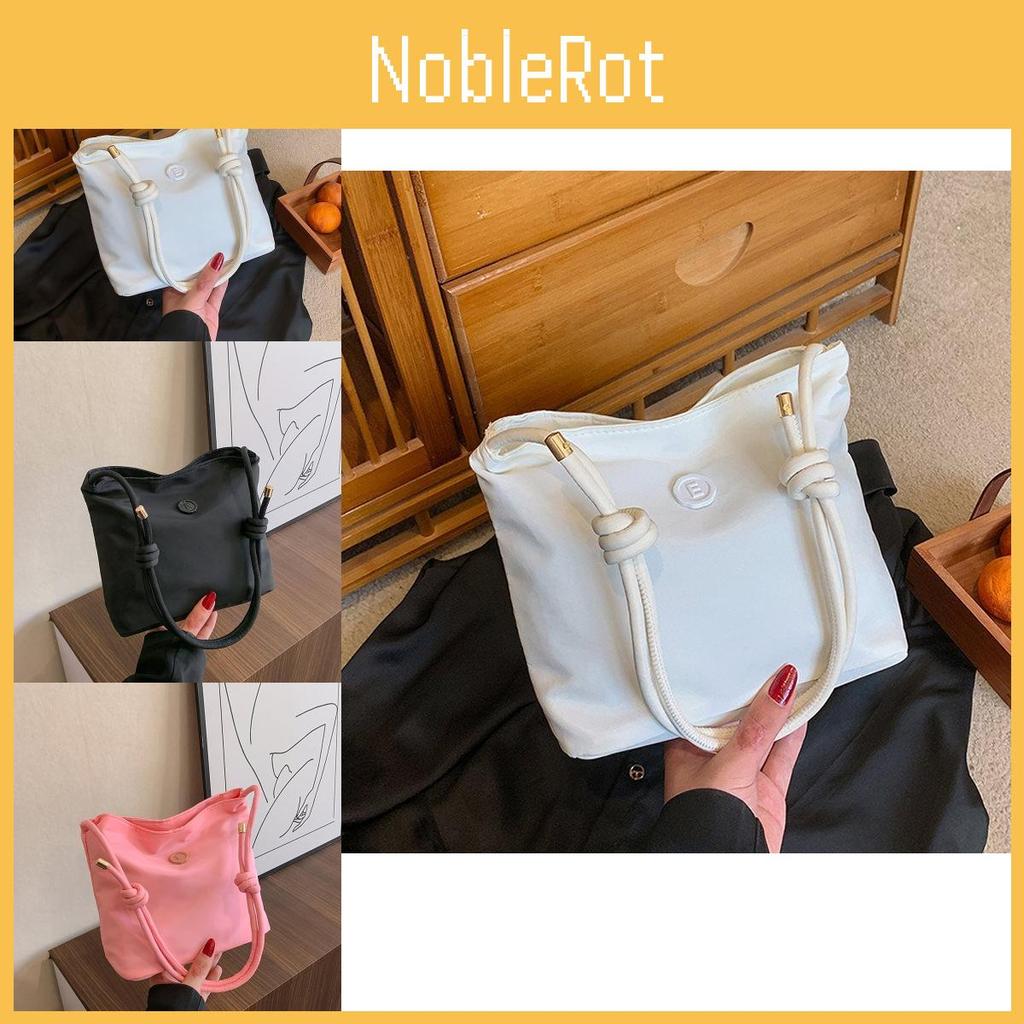 Versatile Minimalist Shoulder Bags For Women Soft Nylon Fabric In Elegant Pink And Black