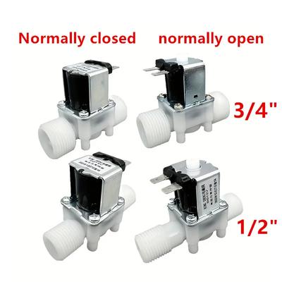 12V 24V 110V 220V normálně zavřený solenoidový ventil Plastový vodní ventil s vnějším závitem normálně otevřený pro tlak 0,02-0,8 mpa 1/2"