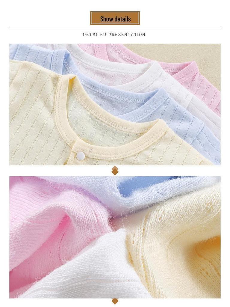 Newborn Cotton Short Sleeve Summer Romper: Open-Front Bodysuit for Boys & Girls
