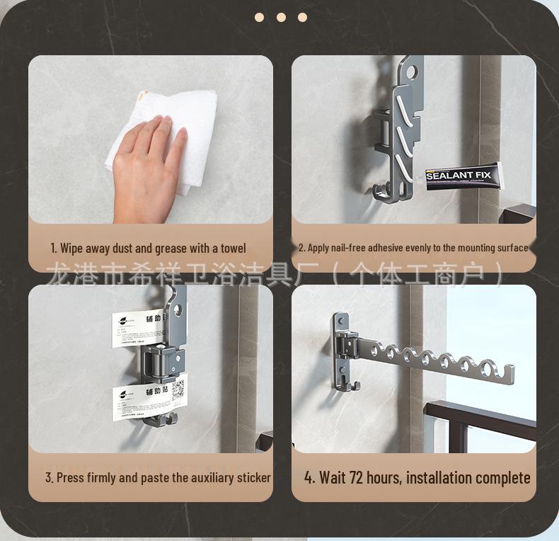 Foldable Wall-Mounted Balcony Clothes Rack and Drying Rod