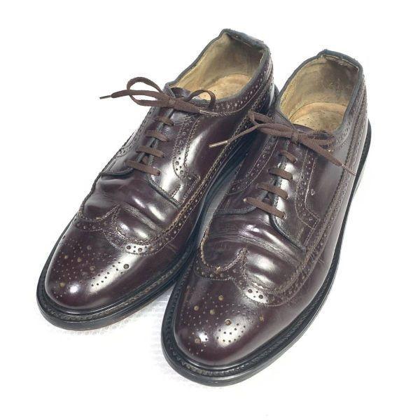 

80s 90s Vintage Goodyear Welt Sole Size 10.5D 28.0 28.5cm Long Wingtip American Brogue Brown(USED)