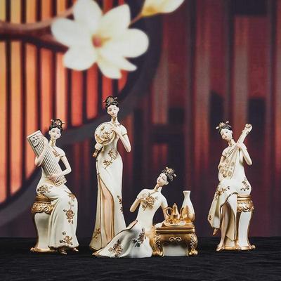 Elegantes chinesisches Retro-Kunstdekor: Antike Damenfiguren für Wohnzimmer und Veranda