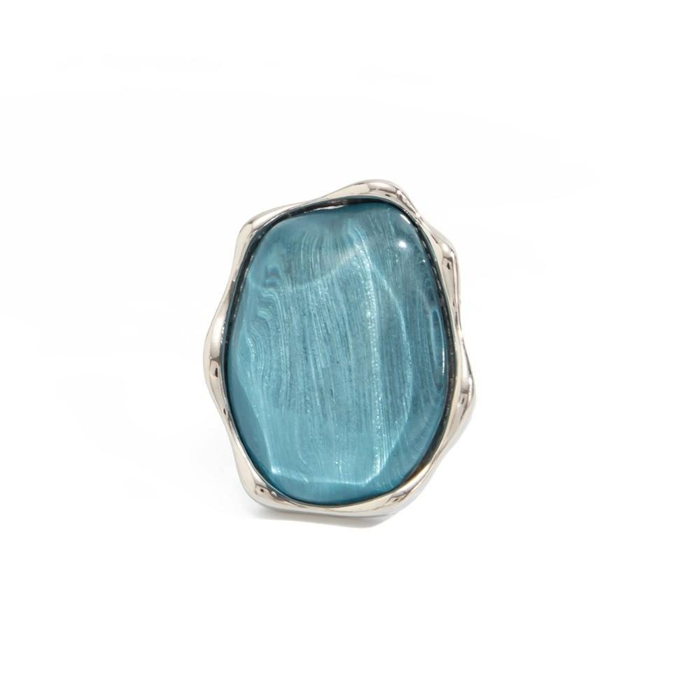 Zinc Zinc Zinc Alloy Water Ripple Ring Adjustable Cat Eye Ring Trendy Gemstone Resin Ring Gift