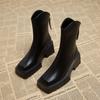 Fashion Autumn Winter Vintage Thick Heel Women Knee High Boots Fashion Square Toe Stripper Party Shoes Zapatos De Mujes