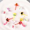 Plastic Fruit Forks Cute Mini Bento Signs Plastic Bento Decorations Fruit Dessert Forks Plastic Material 2 Styles Choose