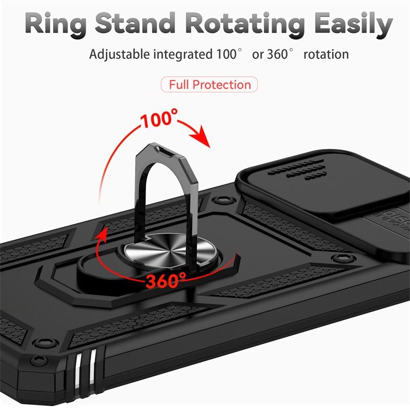 For Honor X8 4G 2022 Case Slide Lens Protect Ring Stand Armor Shockproof Funda For Honar Honer X8 X 8 HonorX8 4G 6.7" Back Cover
