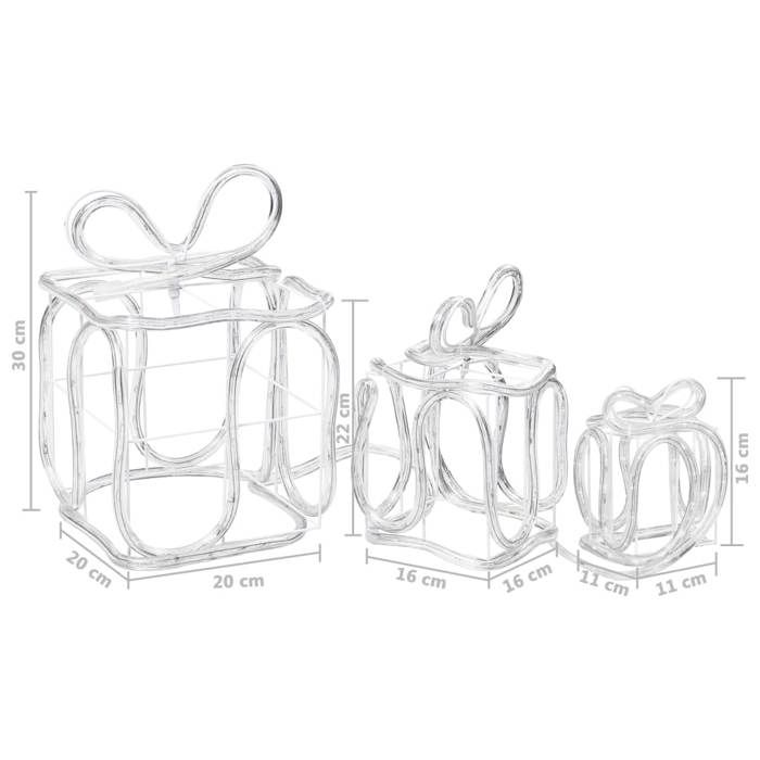 VidaXL Décoration de Noël avec 180 LED Intérieur et Extérieur Boîte-cadeau Lumineuse Décoration de Vacances Boîtes de Noël 329826