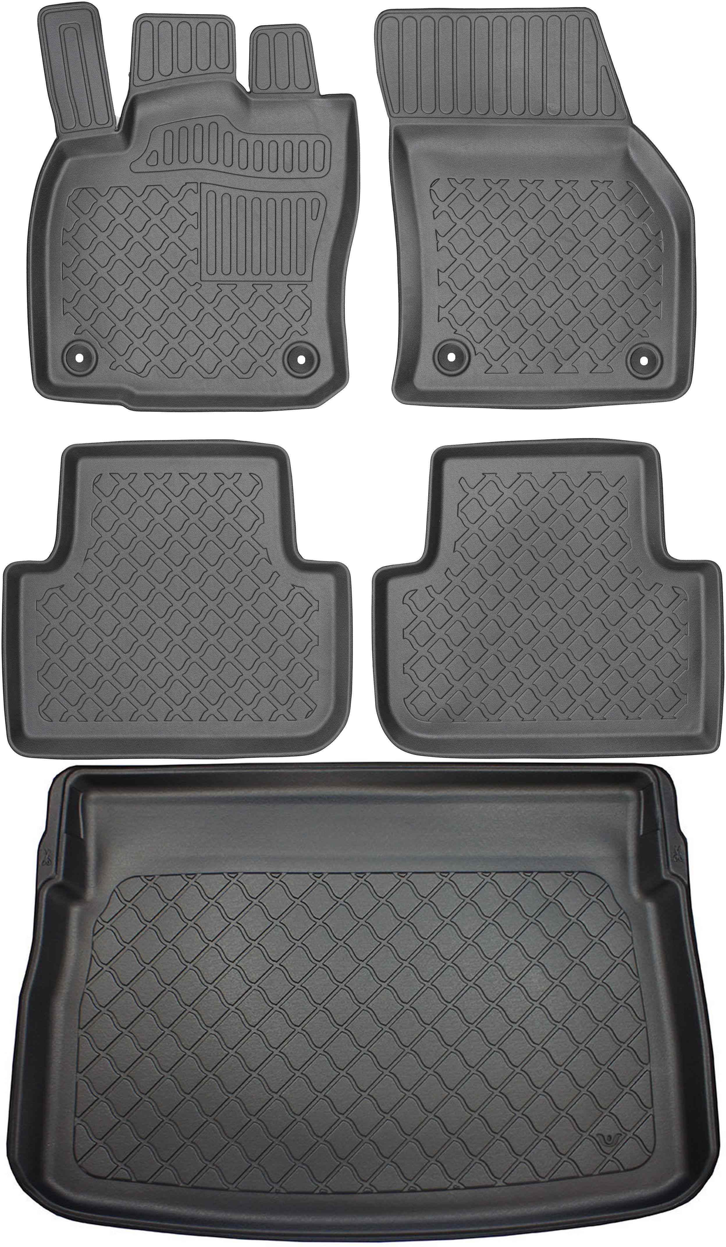 Dakkoffer ARISTAR 193411G + Vloermatten ARISTAR 603411 - Volkswagen Golf Sportsvan Minivan vanaf 05.2014. hou op. AV2 voor - GEMONTEERD