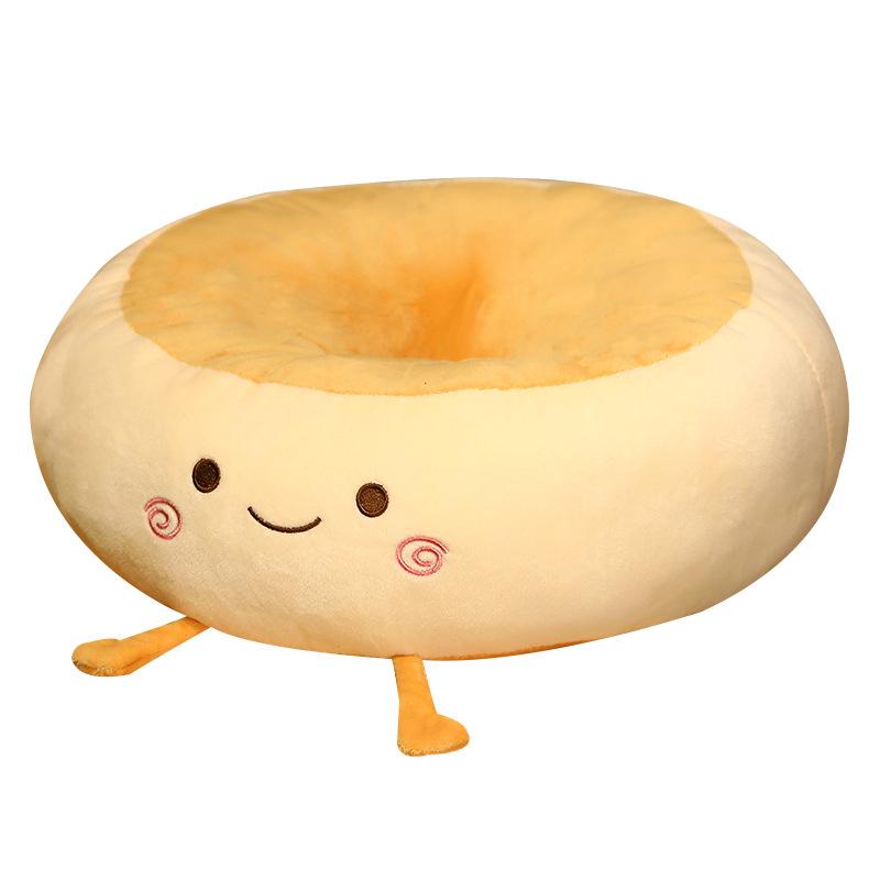Soft and Comfortable Cartoon Cushion Round Hole Bread-shaped Thigh Support Pillow