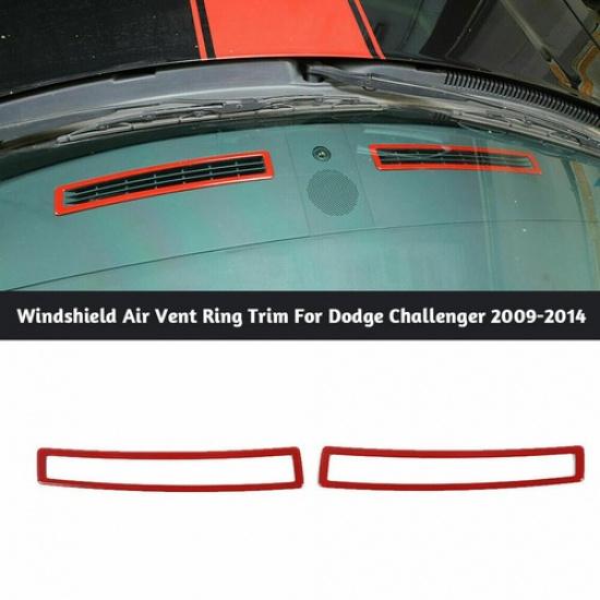 Exterior Front Windshield Air Vent Trim Cover For 2009-2014 Dodge Challenger Red