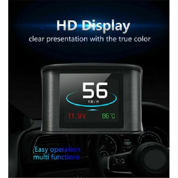 Car Digital OBD2 Display Temperature Gauge HUD Computer ECU Speedometer Coolant
