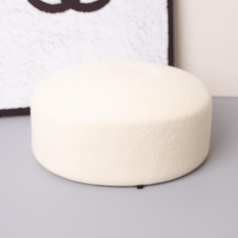 Winter New French Vintage Round Top 100% Wool Fedoras Hat Wedding Church Party Pillbox Caps Warm Women Hard Top Felt Berets Hat