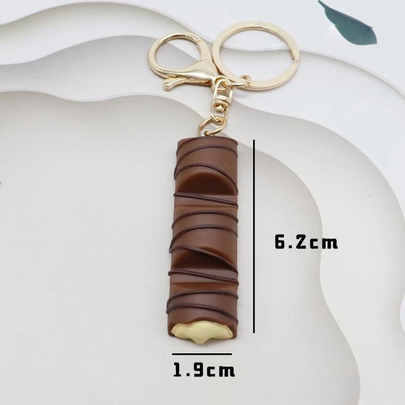 1Pcs Cute Ice Cream Keychain Mini Simulation Chocolate Pendant Versatile Bag Charm For Daily Decoration