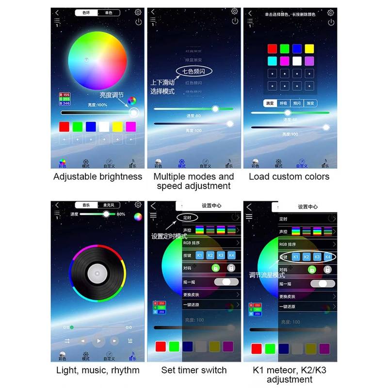 1/2/4 RGBW split machine Car Roof Star Light APP Control Fiber Optic Star Ceiling Light Starry Sky ceiling for Car Home