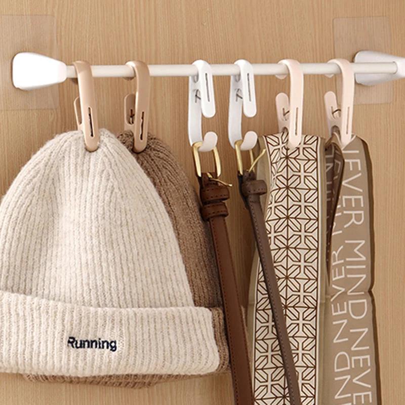 10PCS Multi-Purpose Clothes Clip Hook Plastic Clothes Hanger Beach Towel Clips Clothing Store Home Office Clothespins Socks Clip