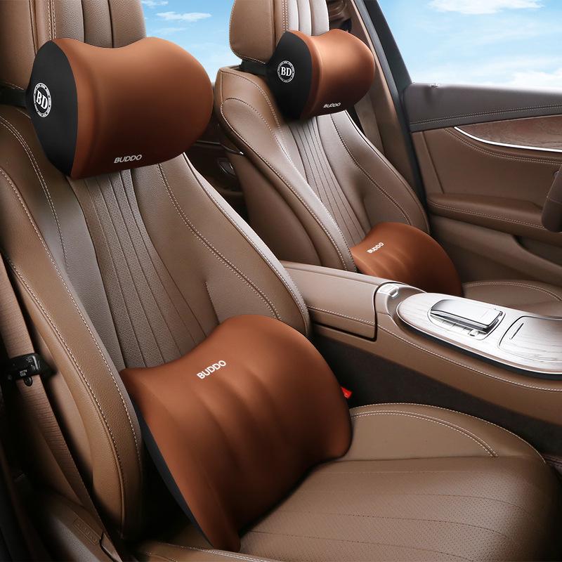 Car Headrest & Lumbar Support Memory Foam Pillow Set for Driver's Seat