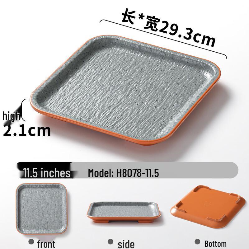 Yipan Melamine 3-Compartment Square Deep Plate