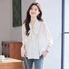 Women's French Style V-Neck Long Sleeve Blouse