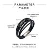 Personalized Fashion Retro Leather Stainless Steel Bracelet Multi Layer Braided Rope Black Series Men's