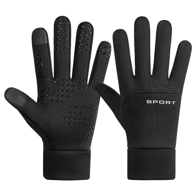 Men'S And Women'S Touch Screen Leather Gloves Winter Warm Waterproof Windproof Piled Thickened Outdoor Motorcycle Riding Gloves