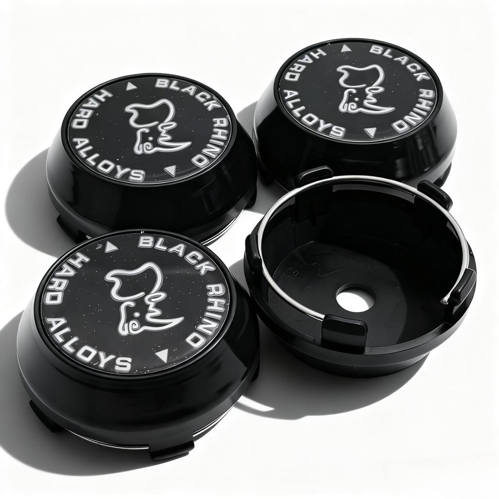 4pcs Black Rhino Logo Emblem Car Wheel Center Caps 60MM 56MM Wheels Hub High Cap Rhinoceros Badge Rim Hubcaps Cover Accessories