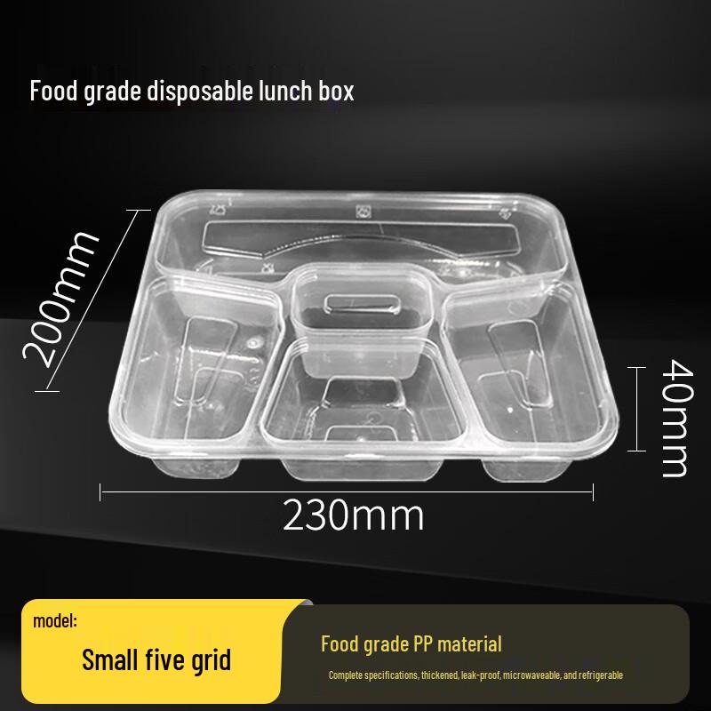 Tongyuan 1100ml 5-Compartment Disposable Meal Box