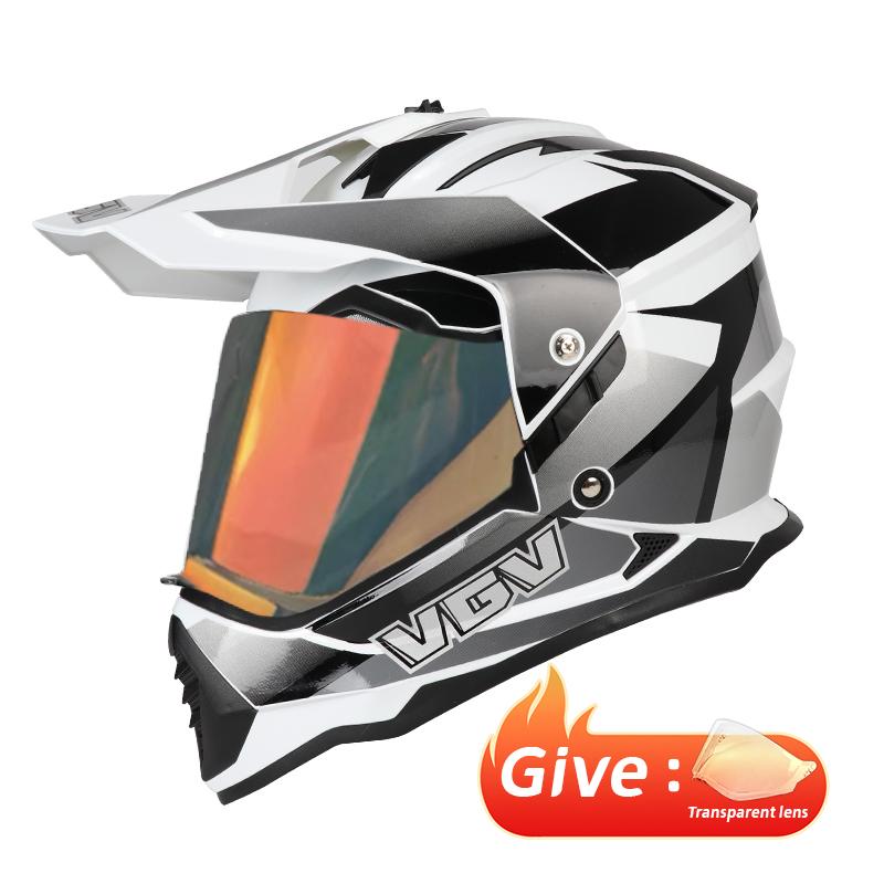 VGV Motocross Helmet DOT Double Lens Common Man Women Motorcycle Helmet Dirt Bike Karting Downhill AM DH Cross Sunscreen Lens
