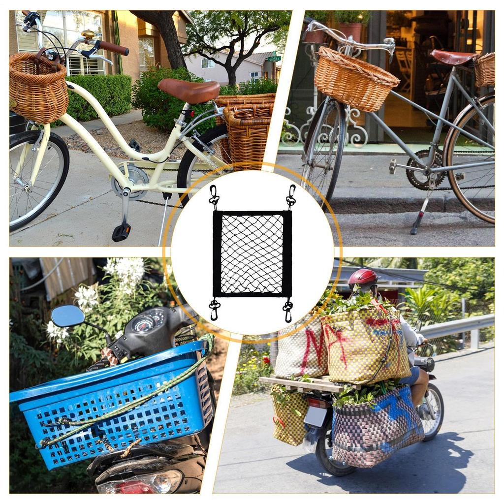 Elastisches Gepäcknetz - Starkes Polyester-Gepäcknetz, 4 sichere Hakenbefestigungen | Schwer