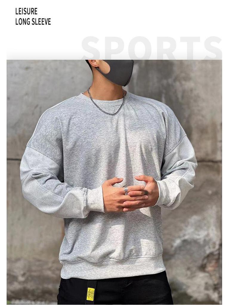 Men's Korean Style Autumn Sweatshirt - Youth Round Neck, Plus Size Casual Jacket