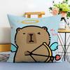Capybara Cartoon Cute Cushion Cover Washable Linen comfort Soft  for Sofa Bed Cozy Home Room Decor