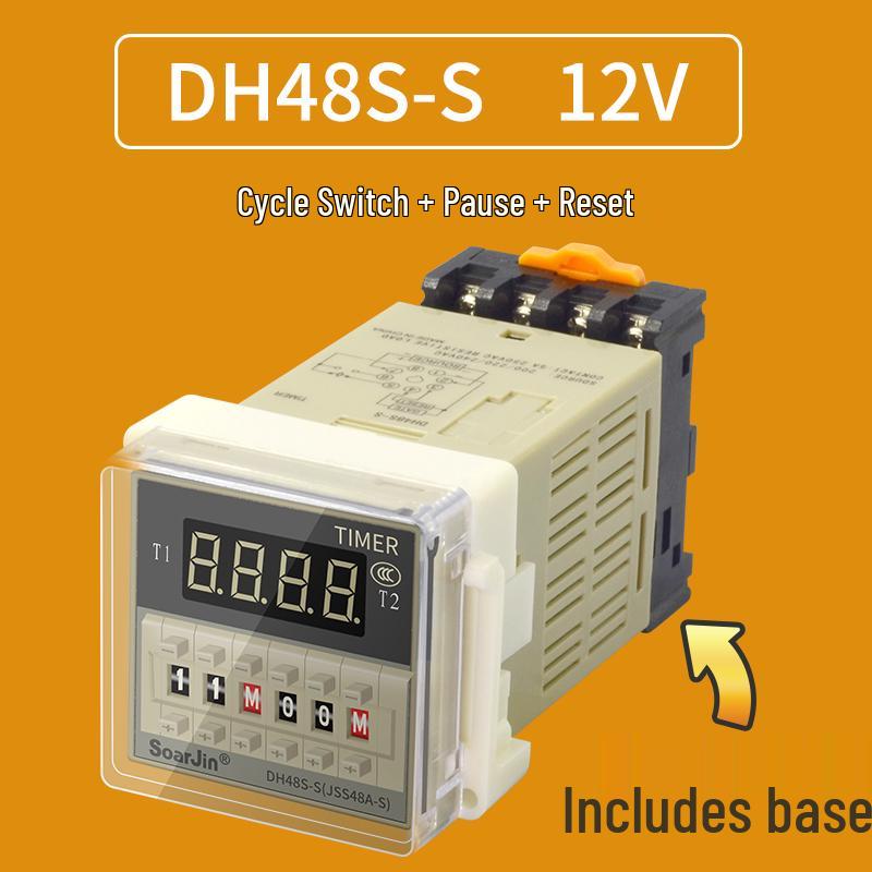 DH48S-S Digital Time Relay Cycle Switch Power-on Delay Controller, 12V/24V/220V