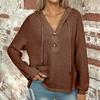 Women's Hoodies Long Sleeve Casual Sweatshirts Pullover Button Tops