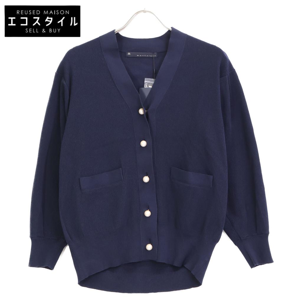 martinique Navy A0331KCD561 Pearl Button Cardigan tops F NavyUsed