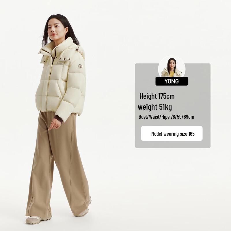 Tanboer Women's Short Puffer Down Jacket with Detachable Hood