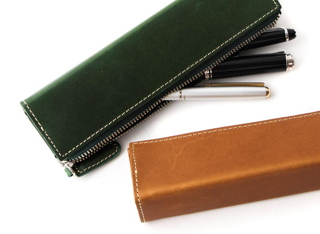 Pen Pencil Working BT Zipper Pen Triangular Blue [SLIP-ON] Case, Leather, Case, Student, Adult, Men, Women, Slip-on Case, M, Stand,