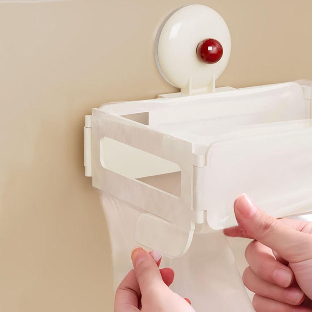Hanging Suction Cup Trash Bag Holder Foldable Rubbish Storage Holder  Cabinet