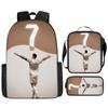Football Star Printed Backpack Three-Piece Children'S Schoolbag Elementary School Student Cartoon Backpack