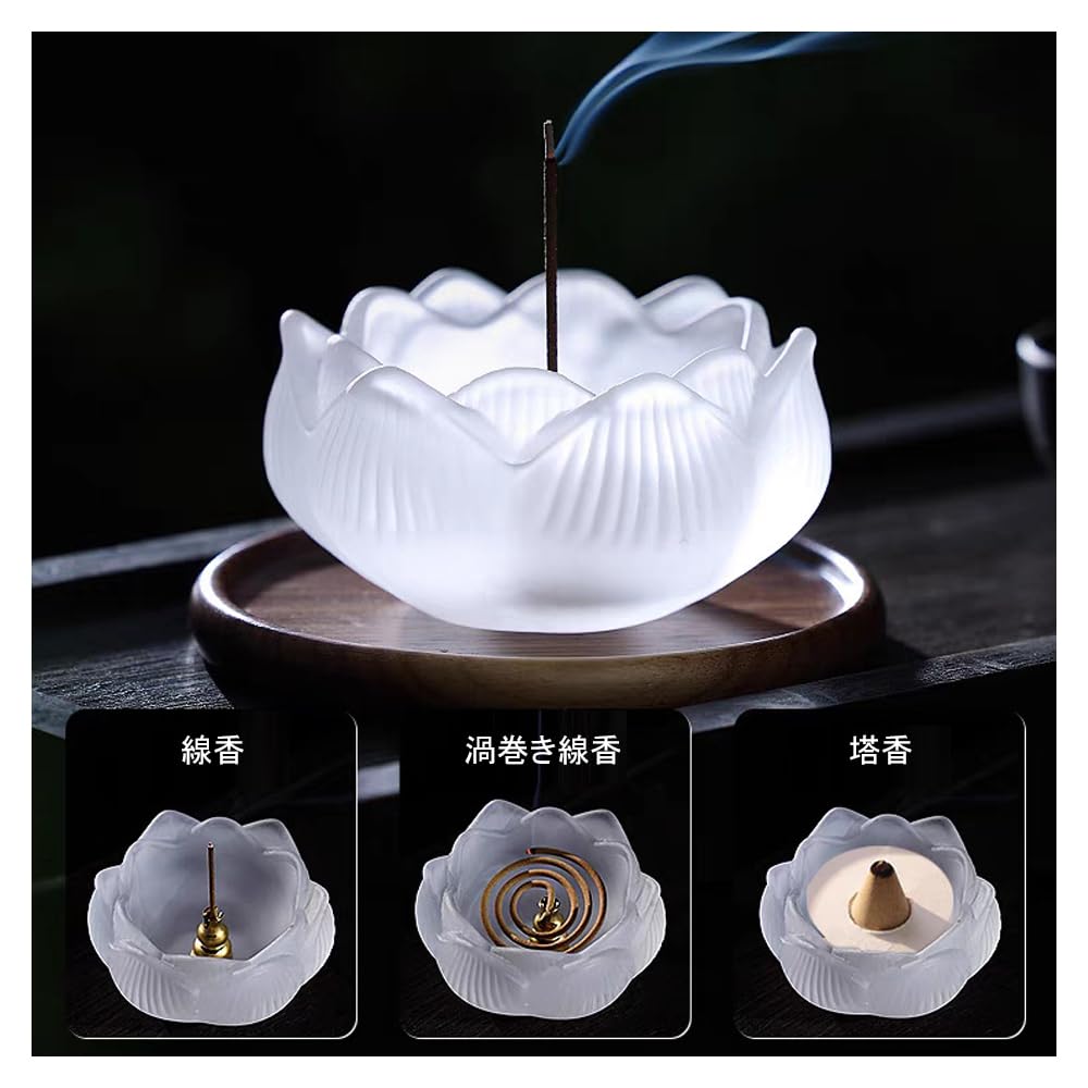 Incense holder, lotus flower-shaped, made of lapis lazuli, with nine incense holders, for Buddhist altars, incense burners, Buddhist accessories