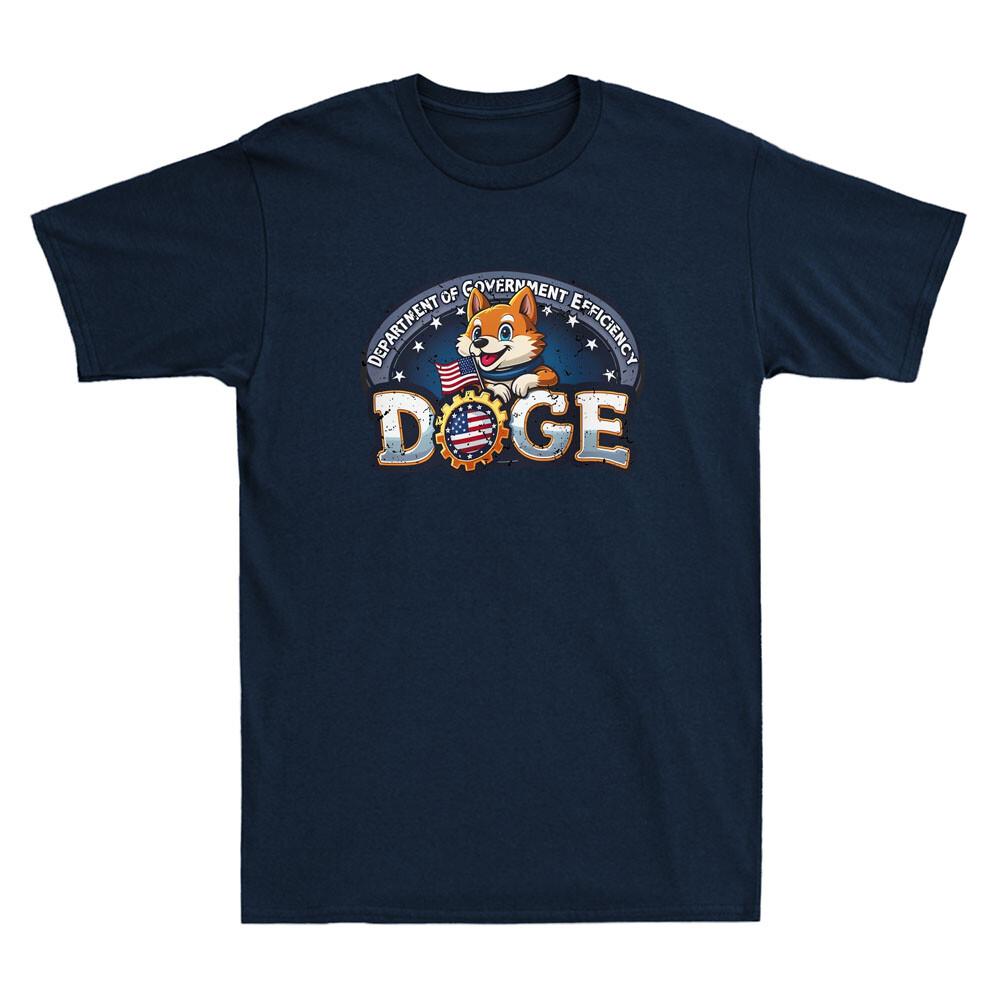DOGE DepartUnisext Of GovernUnisext Efficiency Funny Doge With USA Flag Unisexs TShirt