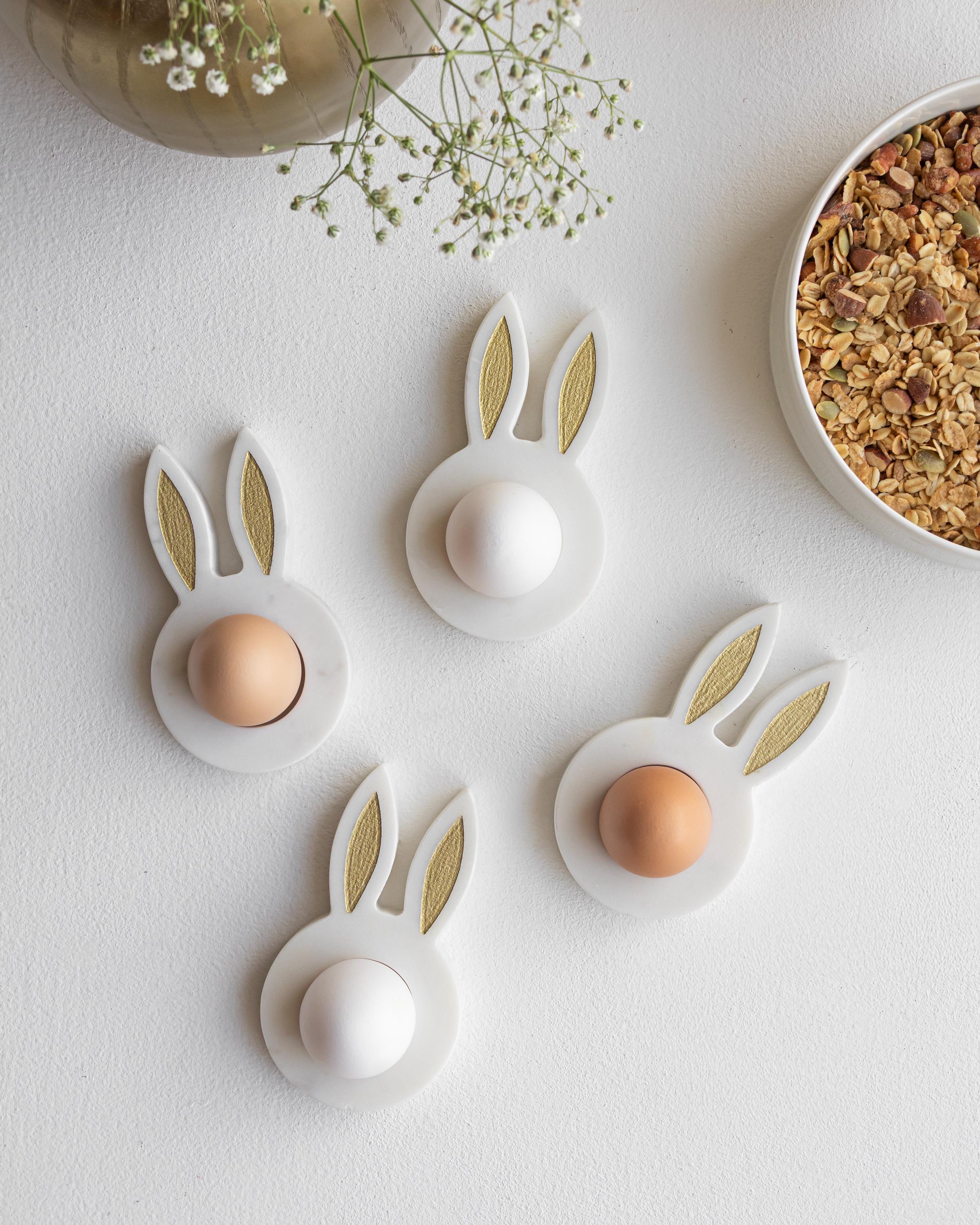 

Marble Bunny Egg Holder: Hand-Painted Easter Decor