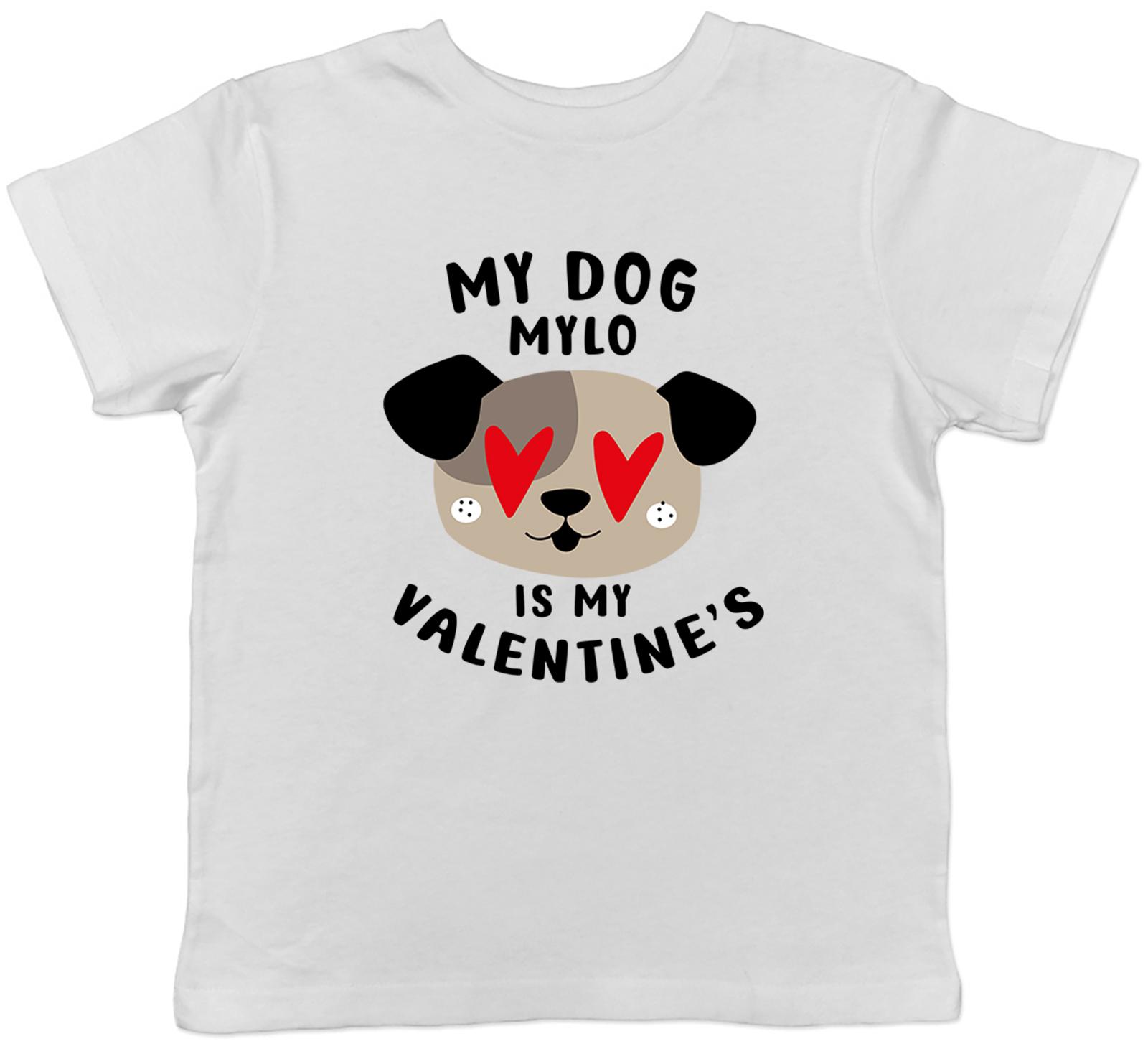 Personalised My Dog Is My Valentine Childrens Kids T-Shirt Boys Girls 100