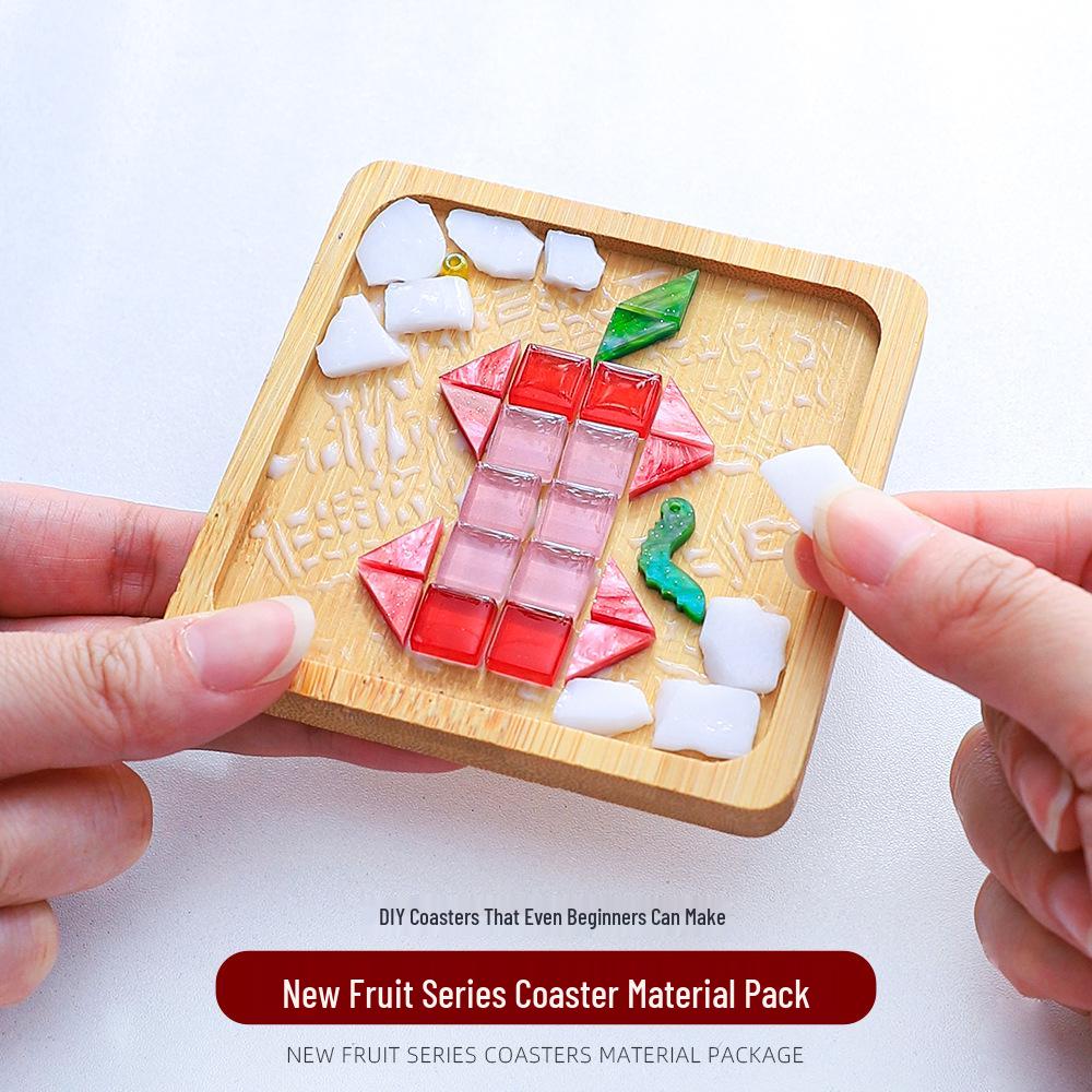 Handmade Mosaic Fruit Coaster DIY Kit: Children's Puzzle Craft for Kindergarten Team Building