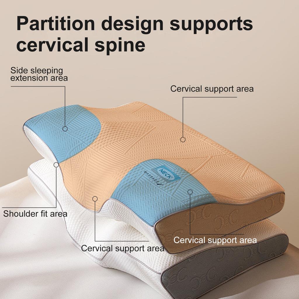 Pohodlný polštář z paměťové pěny, Ergonomicky navržený polštář pro podporu krční páteře zlepšující spánek, Ideální pro ženy spící na boku, na zádech a na břiše
