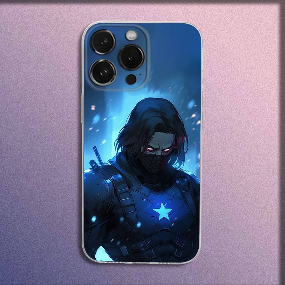 B-Bucky B-Barnes W-Winter S-Soldier Phone Case For iPhone 16,15,14,13,12,11 Plus,Pro,Max,XR,XS,Plus,E,Mini Transparent Cover