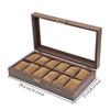 Watch Storage Box Large Capacity 12-Slot Wood-Grain Finish for Dresser