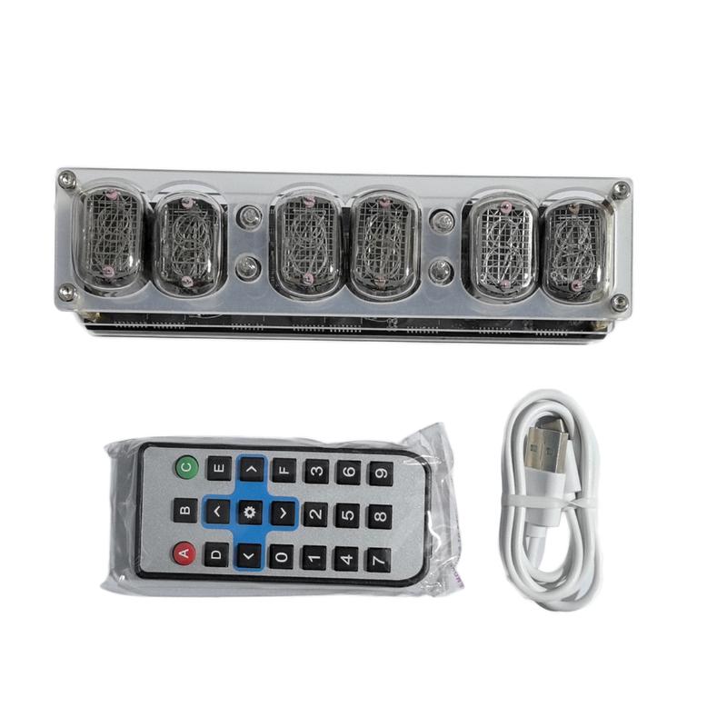 

6-битные часы на светодиодной лампе IN12 Nixie с классной подсветкой RGB Подарочные компьютерные настольные аксессуары Расширенная версия DC 5V