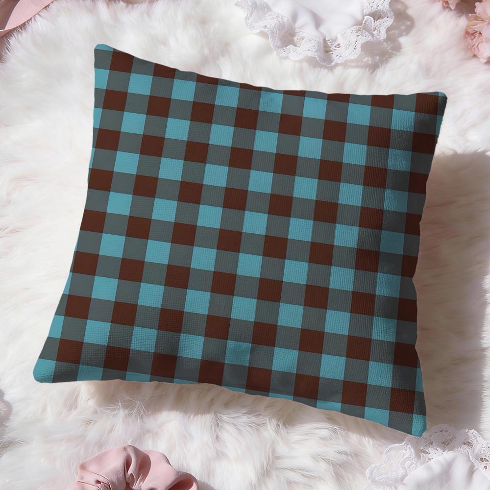 Checkered pattern Cushion Cover Premium Comfort Reversible Pillow Cove Two in One Design for Any Room Car Interior