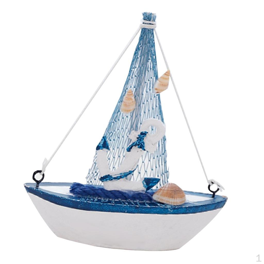 Art Crafts Wooden Sailing Boat Ship Sailboat Model #6